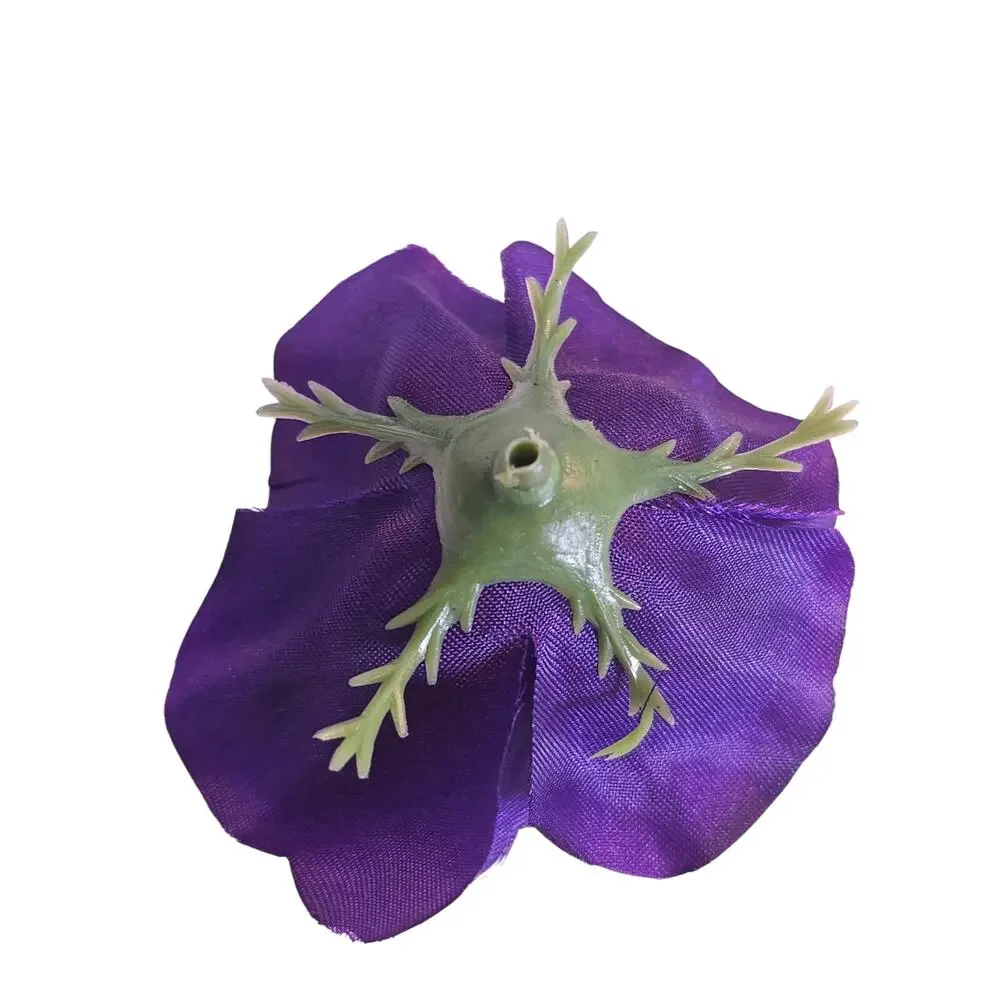50 Purple Satin Rose Heads Stemless Wedding Floral Craft DIY Wreath 2.5in